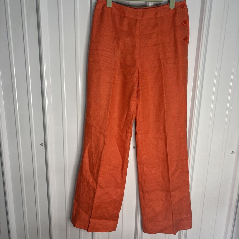 Talbots Irish Linen Fully Lined Dress Pants Size 4 Orange EUC